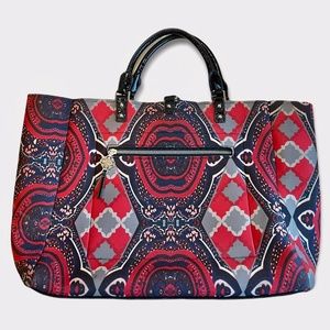 Rafe Lombardo Large Red Paisley Neoprene Tote Bag